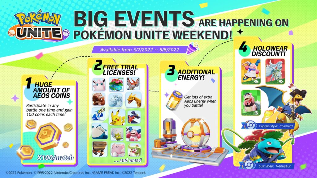 Pokémon UNITE está celebrando un evento durante este fin de semana con descuentos, monedas extra y más