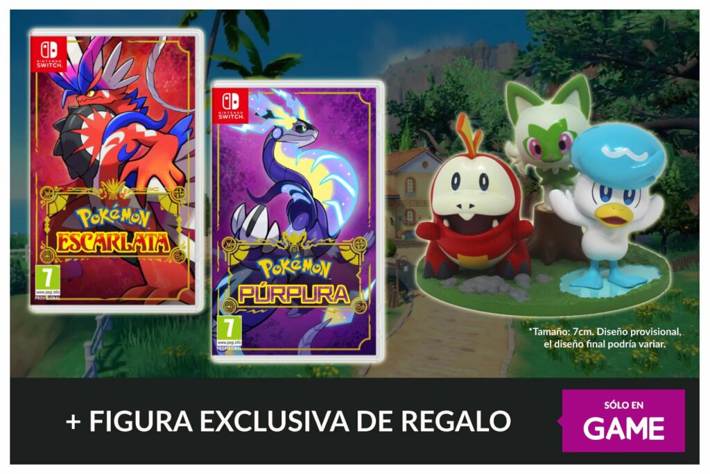Las tiendas GAME de España regalarán una figura de los iniciales de Paldea con las reservas de Pokémon Escarlata y Pokémon Púrpura