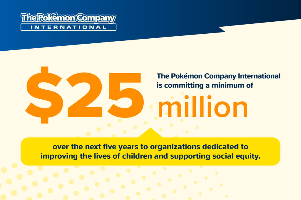 The Pokémon Company donará más de 25 millones de dólares a causas para mejorar la vida de los niños y promover la justicia social